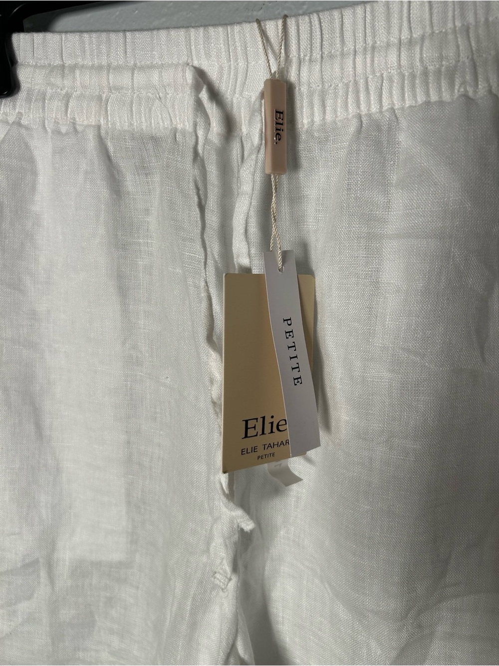 NEW Elie Linen Wide-Leg White Pants Beach Pool Travel size Large - Picture 7 of 9